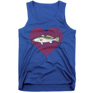 Speckled Trout Valentines Day Fish Love Fingerprint Cool Gift Tank Top