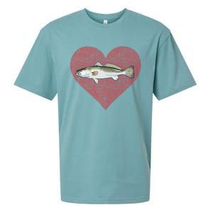 Speckled Trout Valentines Day Fish Love Fingerprint Cool Gift Sueded Cloud Jersey T-Shirt