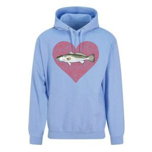 Speckled Trout Valentines Day Fish Love Fingerprint Cool Gift Unisex Surf Hoodie