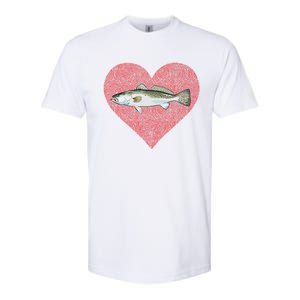 Speckled Trout Valentines Day Fish Love Fingerprint Cool Gift Softstyle CVC T-Shirt