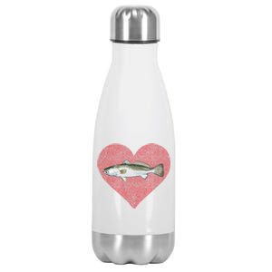 Speckled Trout Valentines Day Fish Love Fingerprint Cool Gift Stainless Steel Insulated Water Bottle