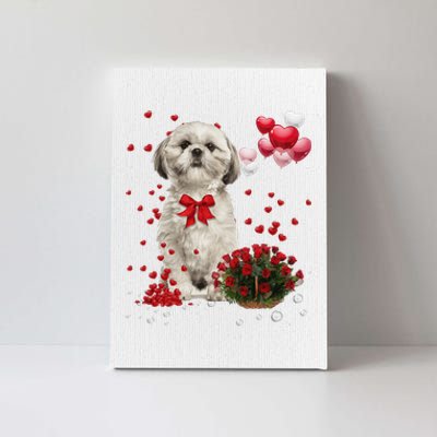 Shih Tzu Valentines Day Funny Dog Lover Happy Valentine Canvas