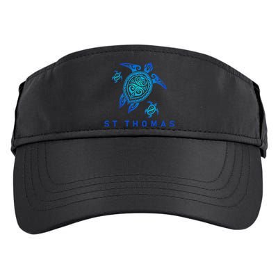 St Thomas Virgin Islands Sea Blue Tribal Turtle Adult Drive Performance Visor