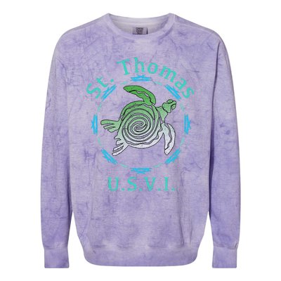 St. Thomas Vintage Tribal Turtle Colorblast Crewneck Sweatshirt