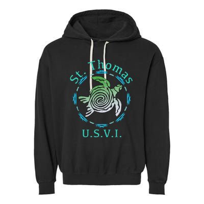 St. Thomas Vintage Tribal Turtle Garment-Dyed Fleece Hoodie