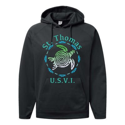 St. Thomas Vintage Tribal Turtle Performance Fleece Hoodie