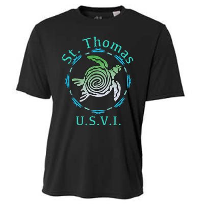 St. Thomas Vintage Tribal Turtle Cooling Performance Crew T-Shirt