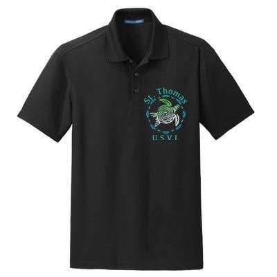 St. Thomas Vintage Tribal Turtle Dry Zone Grid Polo