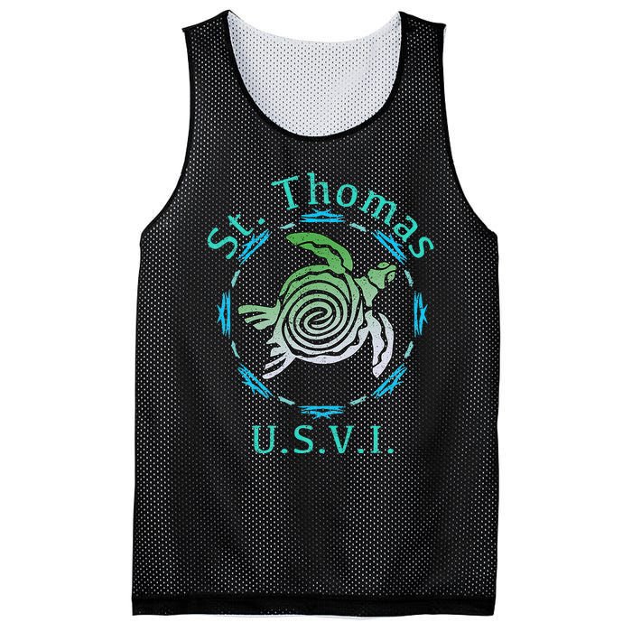 St. Thomas Vintage Tribal Turtle Mesh Reversible Basketball Jersey Tank