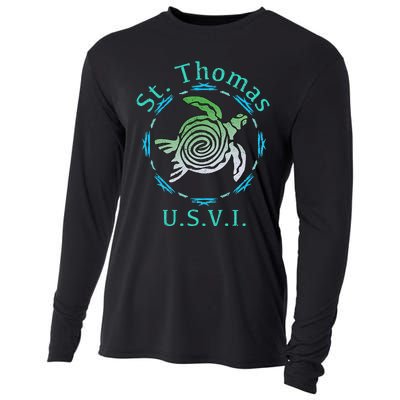 St. Thomas Vintage Tribal Turtle Cooling Performance Long Sleeve Crew