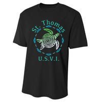 St. Thomas Vintage Tribal Turtle Performance Sprint T-Shirt