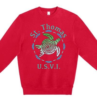 St. Thomas Vintage Tribal Turtle Premium Crewneck Sweatshirt