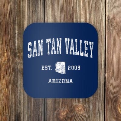 San Tan Valley Arizona Az Vintage Established Athletic Sports Design Coaster