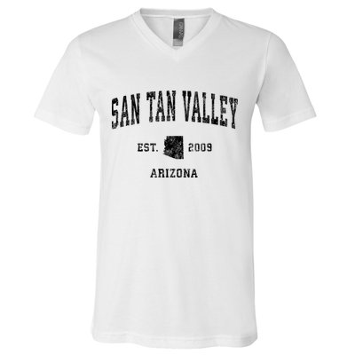 San Tan Valley Arizona Az Vintage Established Athletic Sports Design V-Neck T-Shirt