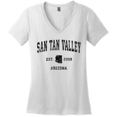 San Tan Valley Arizona Az Vintage Established Athletic Sports Design Women's V-Neck T-Shirt