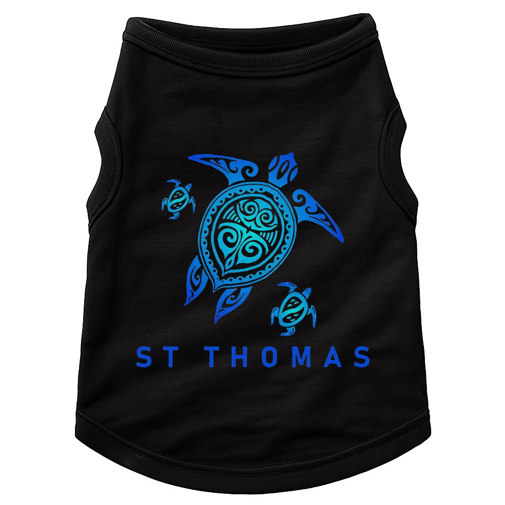 St Thomas Virgin Islands Sea Blue Tribal Turtle Doggie Tank