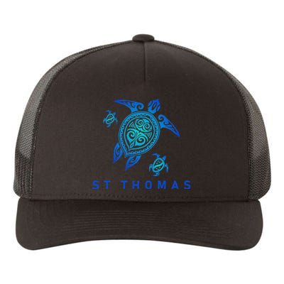 St Thomas Virgin Islands Sea Blue Tribal Turtle Yupoong Adult 5-Panel Trucker Hat