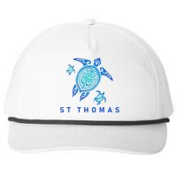 St Thomas Virgin Islands Sea Blue Tribal Turtle Snapback Five-Panel Rope Hat