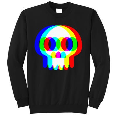 Skull Trippy Vaporwave Halloween Techno Rave Edm Party Sweatshirt