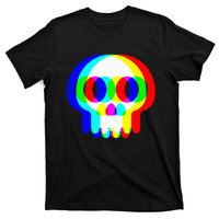 Skull Trippy Vaporwave Halloween Techno Rave Edm Party T-Shirt