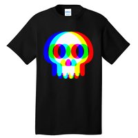 Skull Trippy Vaporwave Halloween Techno Rave Edm Party Tall T-Shirt