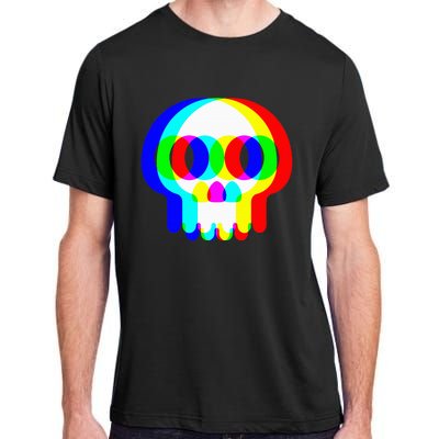 Skull Trippy Vaporwave Halloween Techno Rave Edm Party Adult ChromaSoft Performance T-Shirt