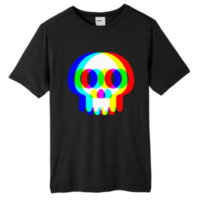 Skull Trippy Vaporwave Halloween Techno Rave Edm Party Tall Fusion ChromaSoft Performance T-Shirt