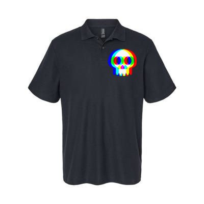 Skull Trippy Vaporwave Halloween Techno Rave Edm Party Softstyle Adult Sport Polo