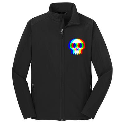 Skull Trippy Vaporwave Halloween Techno Rave Edm Party Core Soft Shell Jacket