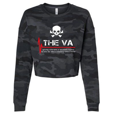 Skull The VA Giving Veterans A Second Chance Cropped Pullover Crew