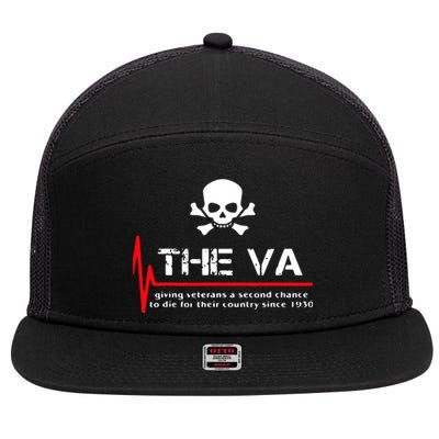 Skull The VA Giving Veterans A Second Chance 7 Panel Mesh Trucker Snapback Hat