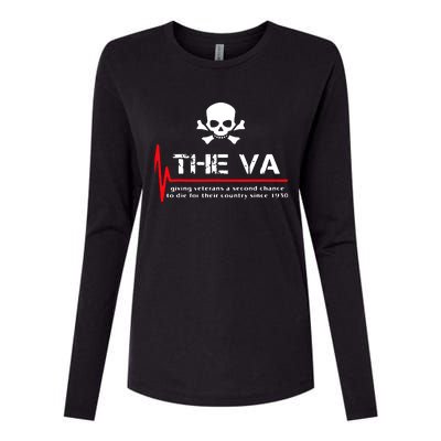 Skull The VA Giving Veterans A Second Chance Womens Cotton Relaxed Long Sleeve T-Shirt