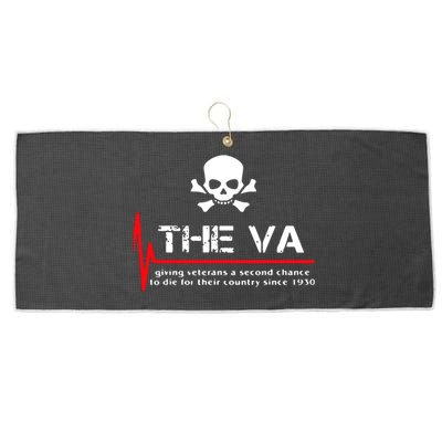 Skull The VA Giving Veterans A Second Chance Large Microfiber Waffle Golf Towel