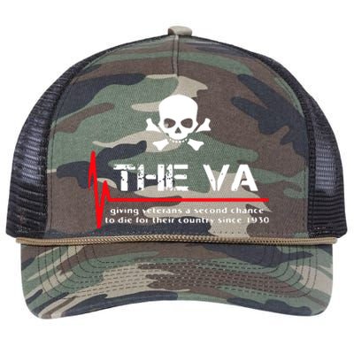 Skull The VA Giving Veterans A Second Chance Retro Rope Trucker Hat Cap