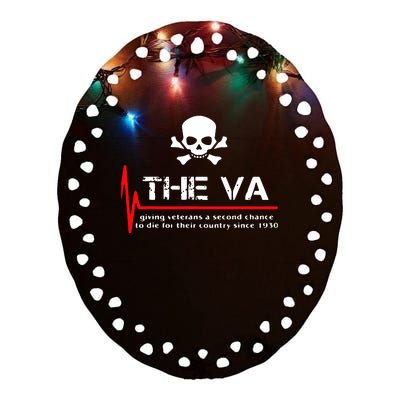 Skull The VA Giving Veterans A Second Chance Ceramic Oval Ornament