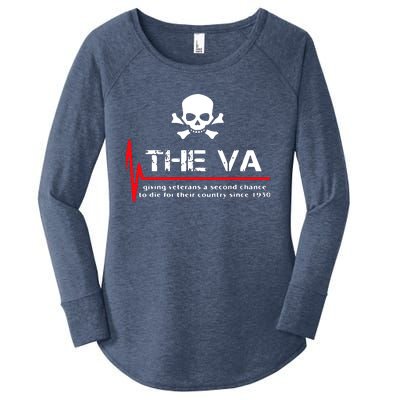 Skull The VA Giving Veterans A Second Chance Women's Perfect Tri Tunic Long Sleeve Shirt