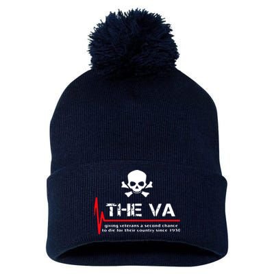 Skull The VA Giving Veterans A Second Chance Pom Pom 12in Knit Beanie