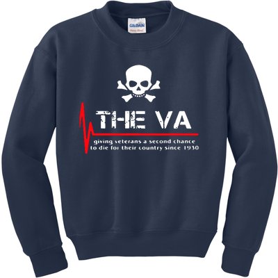 Skull The VA Giving Veterans A Second Chance Kids Sweatshirt