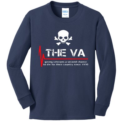 Skull The VA Giving Veterans A Second Chance Kids Long Sleeve Shirt