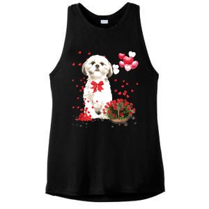 Shih Tzu Valentines Day Funny Dog Lover Happy Valentine Ladies PosiCharge Tri-Blend Wicking Tank