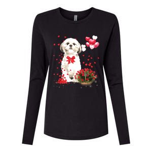 Shih Tzu Valentines Day Funny Dog Lover Happy Valentine Womens Cotton Relaxed Long Sleeve T-Shirt