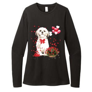 Shih Tzu Valentines Day Funny Dog Lover Happy Valentine Womens CVC Long Sleeve Shirt