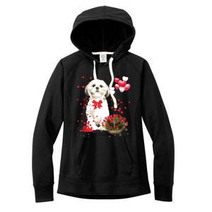 Shih Tzu Valentines Day Funny Dog Lover Happy Valentine Women's Fleece Hoodie