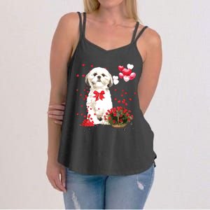 Shih Tzu Valentines Day Funny Dog Lover Happy Valentine Women's Strappy Tank