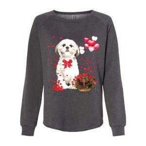 Shih Tzu Valentines Day Funny Dog Lover Happy Valentine Womens California Wash Sweatshirt