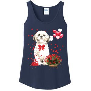 Shih Tzu Valentines Day Funny Dog Lover Happy Valentine Ladies Essential Tank