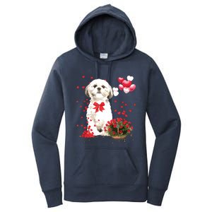 Shih Tzu Valentines Day Funny Dog Lover Happy Valentine Women's Pullover Hoodie