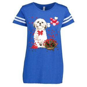 Shih Tzu Valentines Day Funny Dog Lover Happy Valentine Enza Ladies Jersey Football T-Shirt