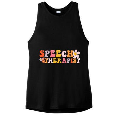 Speech Therapy Vintage Language Pathologist Speech Therapist Ladies PosiCharge Tri-Blend Wicking Tank