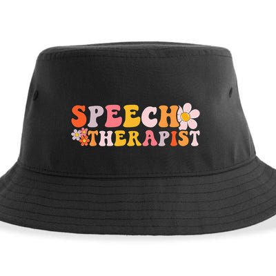 Speech Therapy Vintage Language Pathologist Speech Therapist Sustainable Bucket Hat